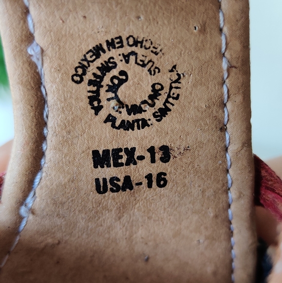 Baby Girls Tan Leather Huaraches Sandals, Made in Mexico Size 4 - Picture 5 of 6